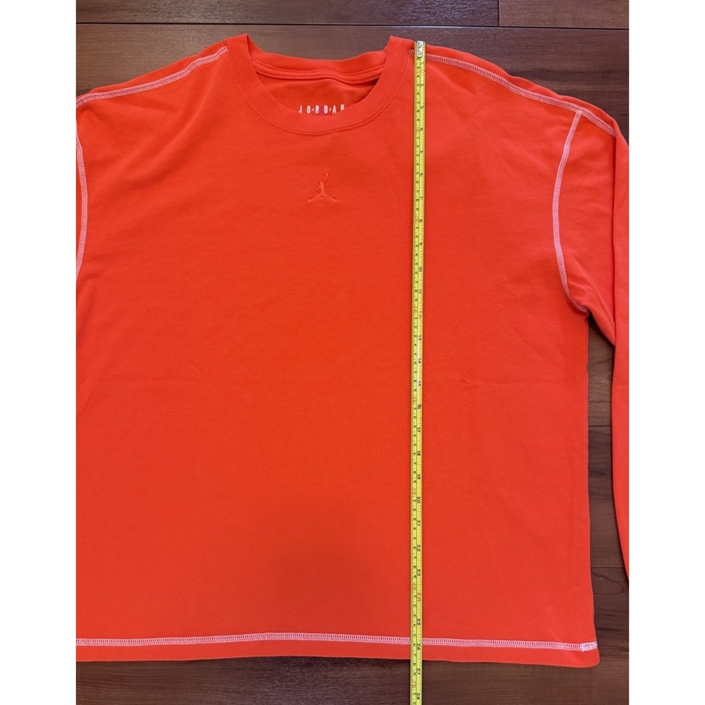 Jordan Flight Heavyweight Long Sleeve Crew T-Shirt Orange IF1829-673 Mens Medium - Picture 10 of 11